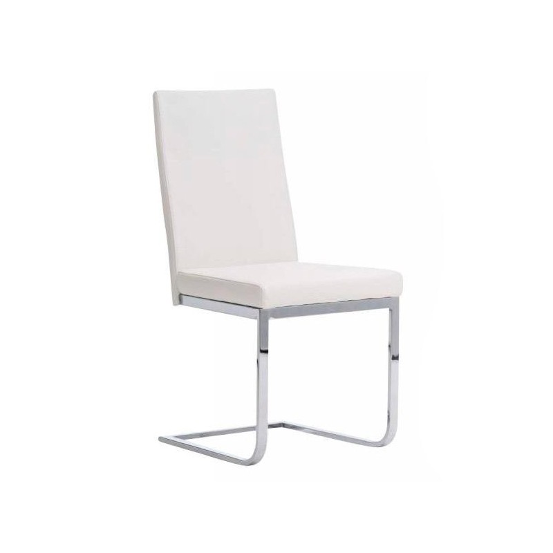 Silla de Confidente / Reuniones ASPE, metal cromado, Piel Negro