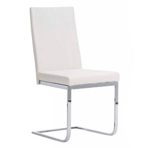 Silla de Confidente / Reuniones ASPE, metal cromado, Piel Negro