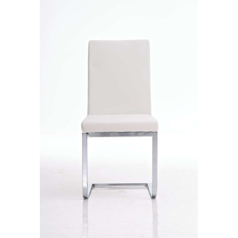 Silla de Confidente / Reuniones ASPE, metal cromado, Piel Negro