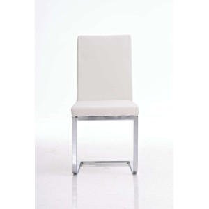 Silla de Confidente / Reuniones ASPE, metal cromado, Piel Negro