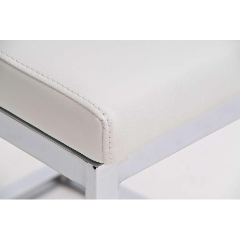 Silla de Confidente / Reuniones ASPE, metal cromado, Piel Negro