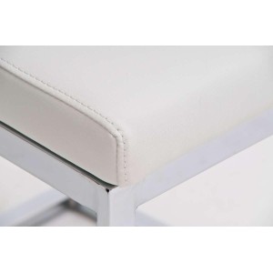 Silla de Confidente / Reuniones ASPE, metal cromado, Piel Negro