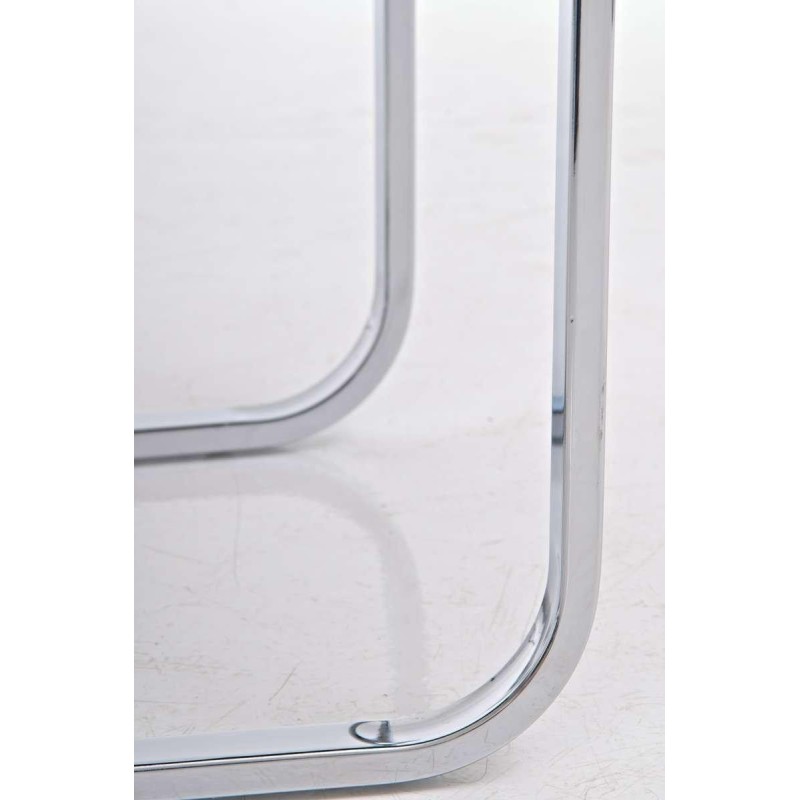 Silla de Confidente / Reuniones ASPE, metal cromado, Piel Negro