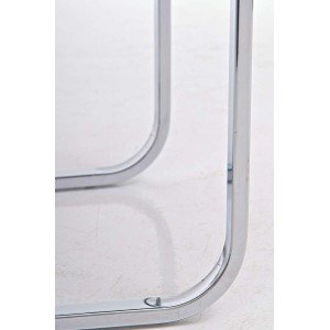 Silla de Confidente / Reuniones ASPE, metal cromado, Piel Negro
