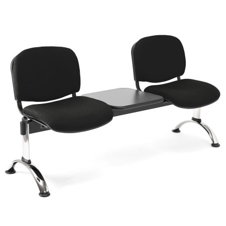 Bancada para recepción 2 asientos y mesa  MOBY BASE, tela negro