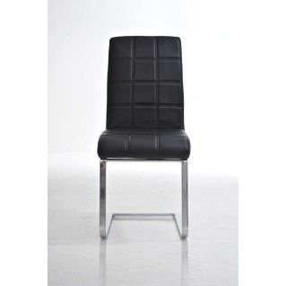 Silla de Confidente BIELSA, tapizado en costuras, Piel color Negro 2