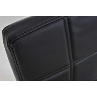 Silla de Confidente BIELSA, tapizado en costuras, Piel color Negro 2