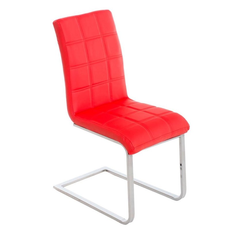 Silla de Confidente BIELSA, tapizado en costuras, Piel color Negro