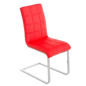 Silla de Confidente BIELSA, tapizado en costuras, Piel color Negro