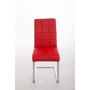 Silla de Confidente BIELSA, tapizado en costuras, Piel color Negro