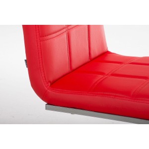 Silla de Confidente BIELSA, tapizado en costuras, Piel color Negro
