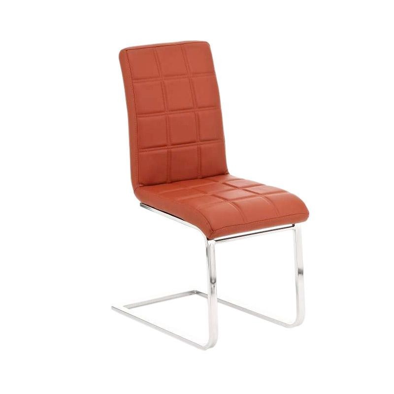 Silla de Confidente BIELSA, tapizado en costuras, Piel color Negro