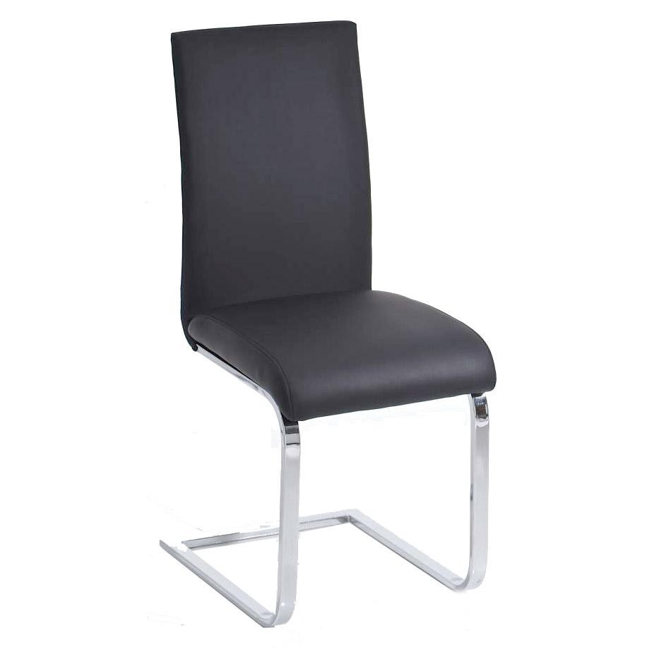 Silla de Confidente CINCA, diseño ergonómico, estructura metálica, tapizada en Piel color Negro