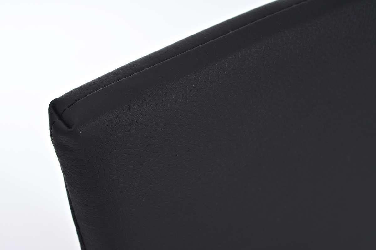 Silla de Confidente CINCA, diseño ergonómico, estructura metálica, tapizada en Piel color Negro
