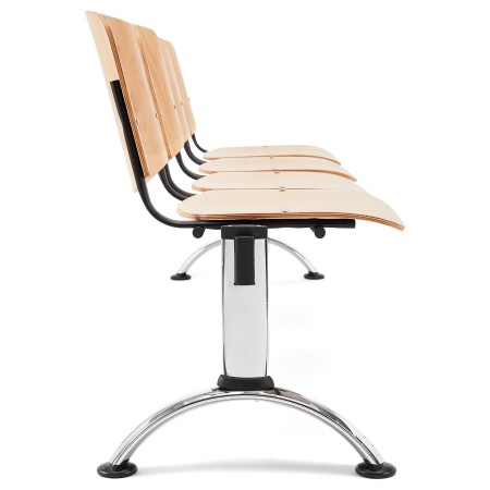 Bancada para recepción 4 asientos MOBY BASE, madera haya