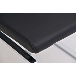 Silla de Confidente VILLANOVA, diseño único, en Piel color Negro 2