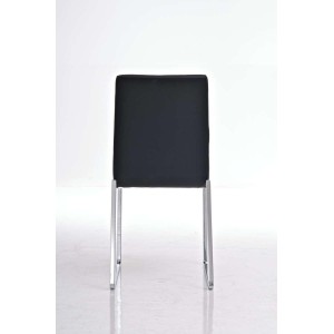 Silla de Confidente VILLANOVA, diseño único, en Piel color Negro