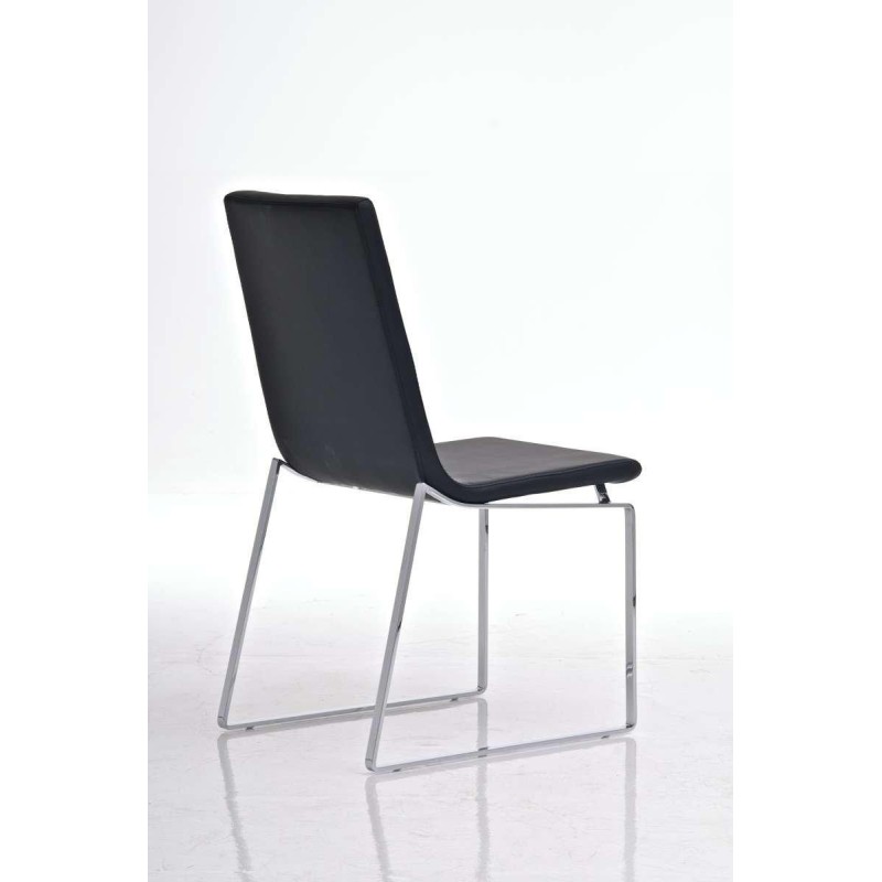 Silla de Confidente VILLANOVA, diseño único, en Piel color Negro