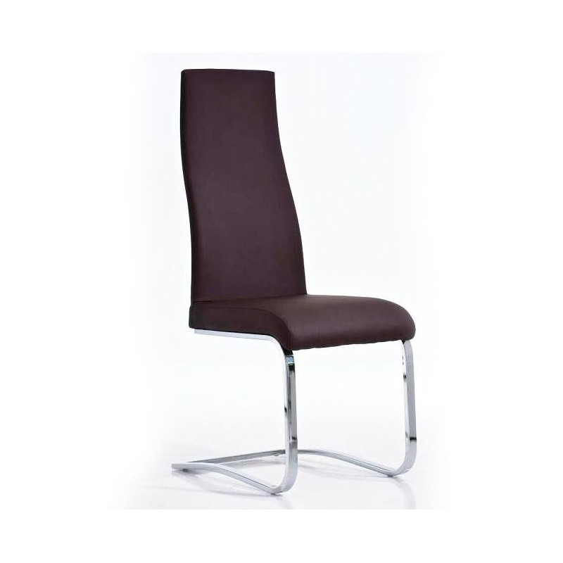 Silla de Confidente MILA, respaldo ergonómico alto, Piel color Negro