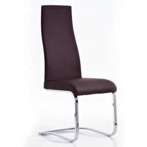 Silla de Confidente MILA, respaldo ergonómico alto, Piel color Negro