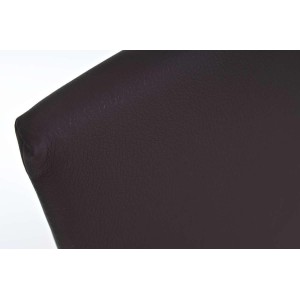 Silla de Confidente MILA, respaldo ergonómico alto, Piel color Negro