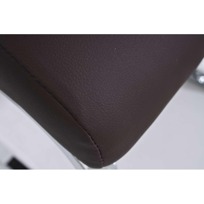 Silla de Confidente MILA, respaldo ergonómico alto, Piel color Negro