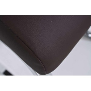 Silla de Confidente MILA, respaldo ergonómico alto, Piel color Negro