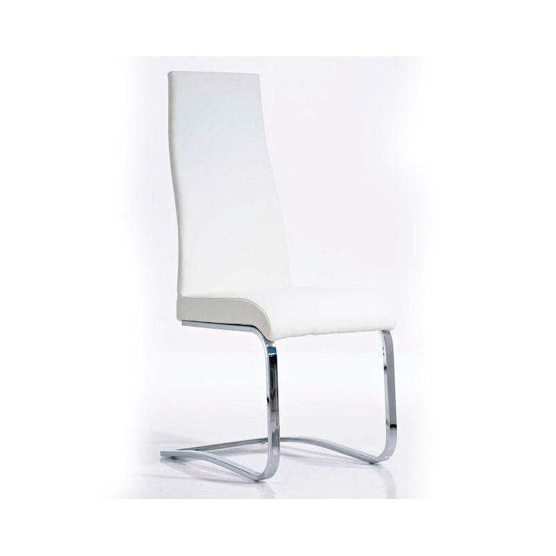 Silla de Confidente MILA, respaldo ergonómico alto, Piel color Negro
