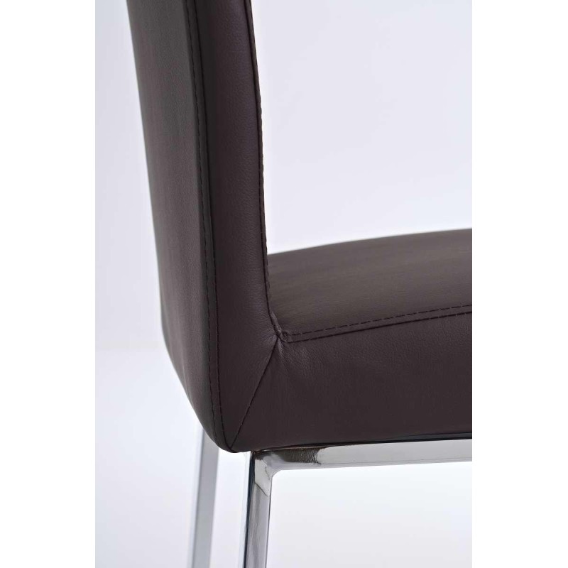 Silla de Confidente CARLO, muy robusta y resistente, Piel Negro