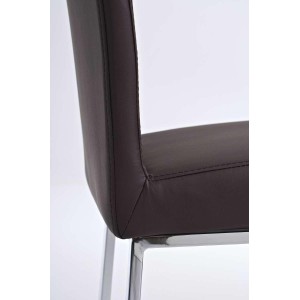 Silla de Confidente CARLO, muy robusta y resistente, Piel Negro