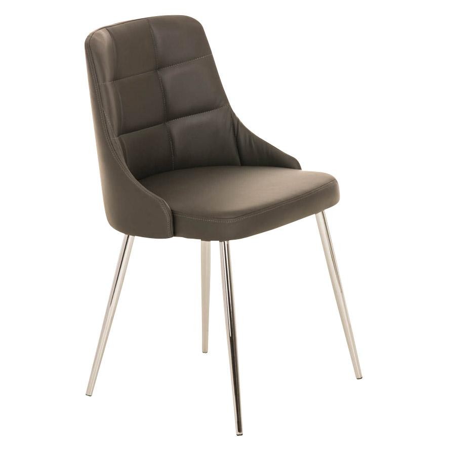 Silla de Confidente MAURO, gran confort, diseño exclusivo, tapizada en Piel color Negro