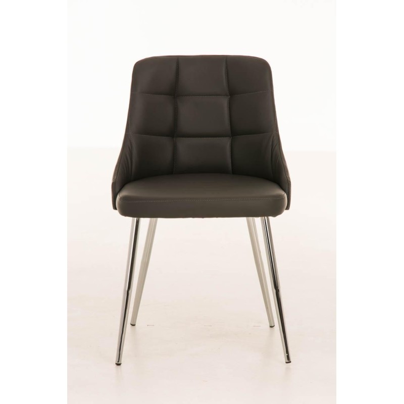 Silla de Confidente MAURO, gran confort, Piel color Negro