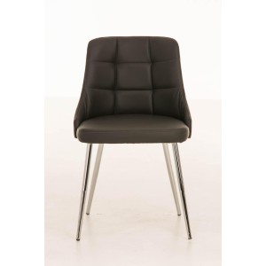 Silla de Confidente MAURO, gran confort, Piel color Negro