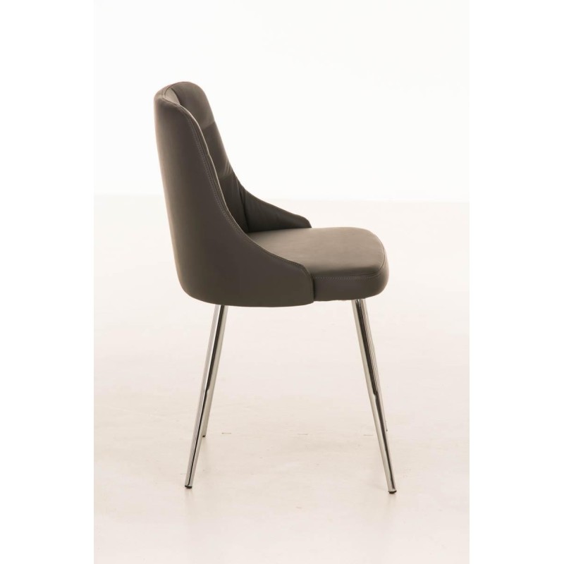 Silla de Confidente MAURO, gran confort, Piel color Negro
