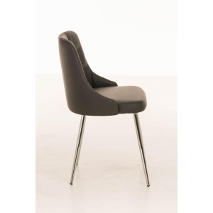Silla de Confidente MAURO, gran confort, Piel color Negro