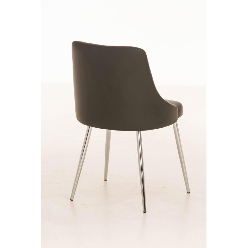 Silla de Confidente MAURO, gran confort, Piel color Negro