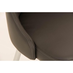 Silla de Confidente MAURO, gran confort, Piel color Negro