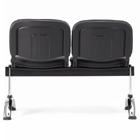 Bancada para recepción 2 asientos MOBY PIEL, negro