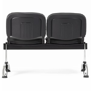 Bancada para recepción 2 asientos MOBY PIEL, negro