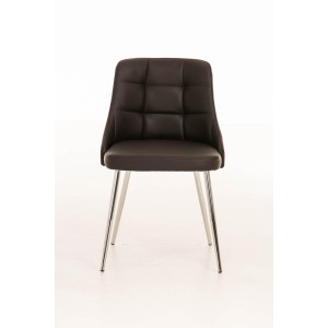 Silla de Confidente MAURO, gran confort, Piel color Negro