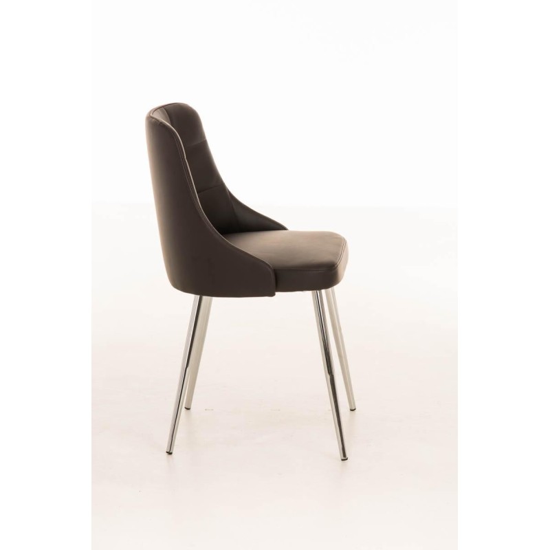Silla de Confidente MAURO, gran confort, Piel color Negro