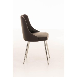 Silla de Confidente MAURO, gran confort, Piel color Negro