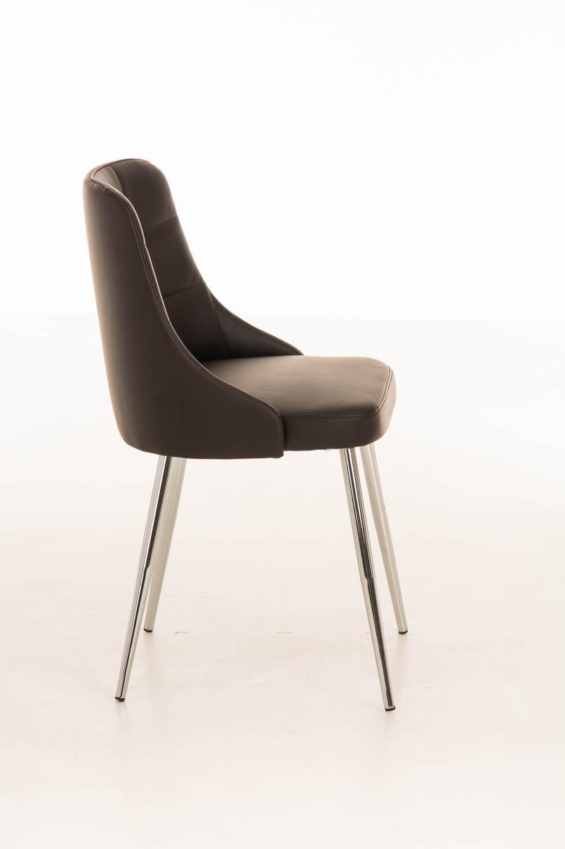 Silla de Confidente MAURO, gran confort, diseño exclusivo, tapizada en Piel color Negro