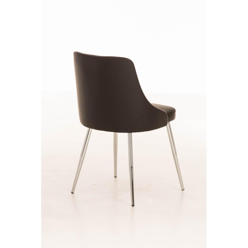 Silla de Confidente MAURO, gran confort, Piel color Negro