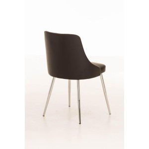 Silla de Confidente MAURO, gran confort, Piel color Negro