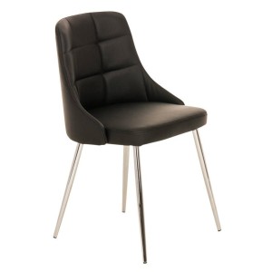 Silla de Confidente MAURO, gran confort, Piel color Negro