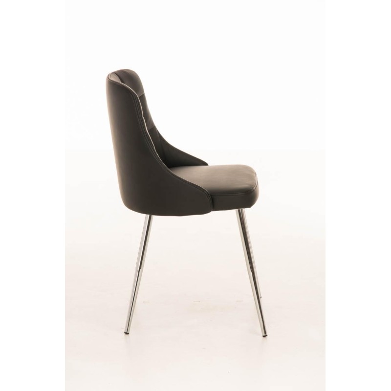 Silla de Confidente MAURO, gran confort, Piel color Negro