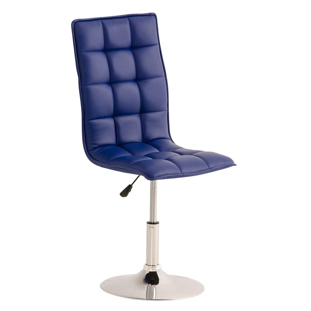 Silla de Confidente BULGARI, ajustable en altura, base fija en metal, tapizada en Piel color Negro