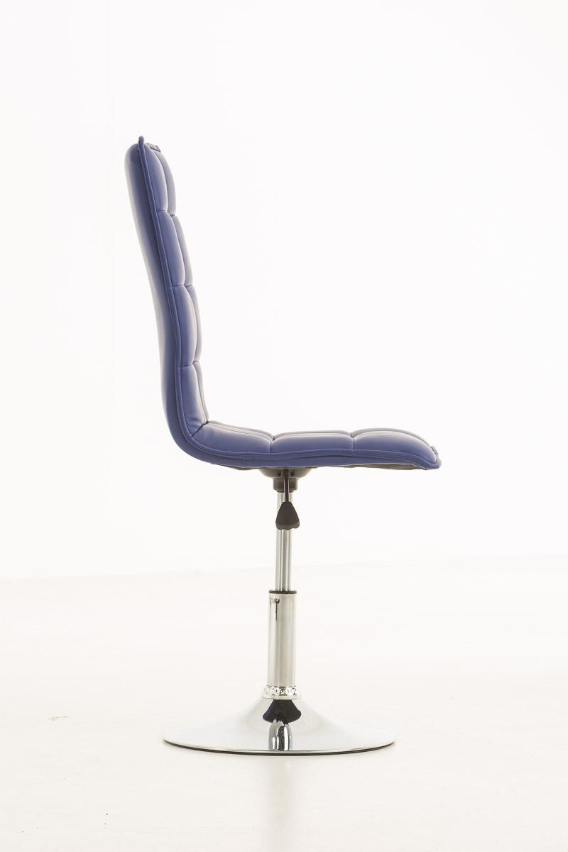Silla de Confidente BULGARI, ajustable en altura, base fija en metal, tapizada en Piel color Negro