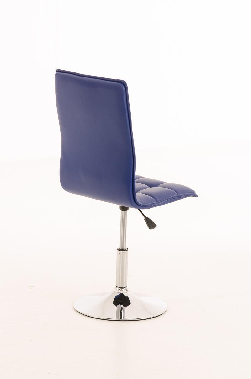 Silla de Confidente BULGARI, ajustable en altura, base fija en metal, tapizada en Piel color Negro